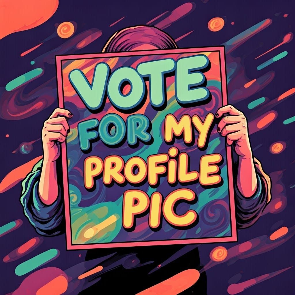 Vibrant Poster Art with Bold, Neon Colors and Whimsical Char...