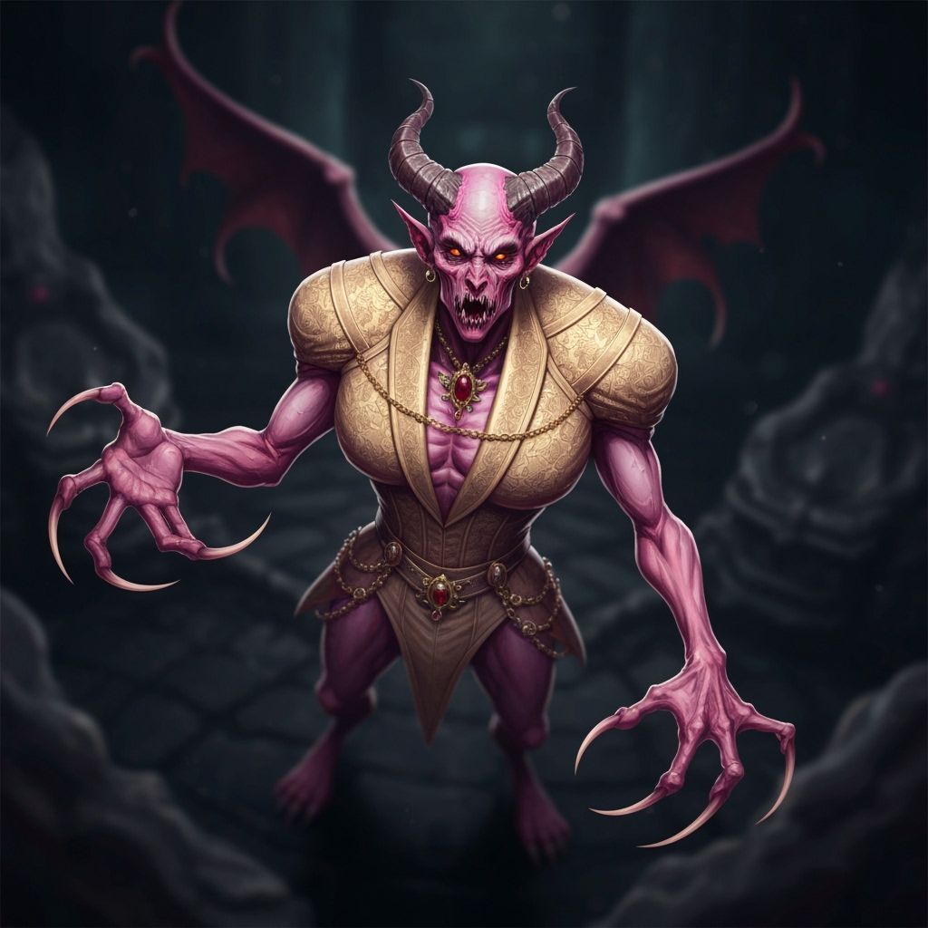 High-Fashion Demon in Gothic Dior Style