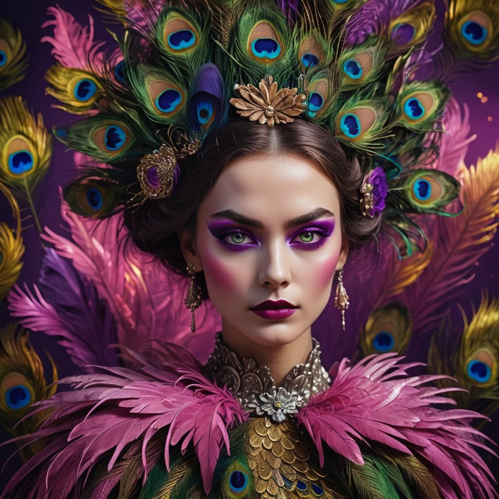 Fantastical Woman Portrait in Fauvist Expressionism