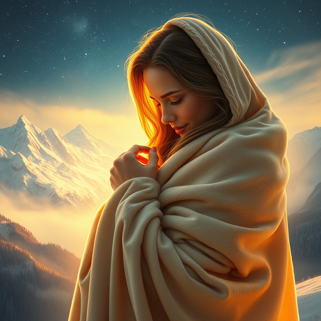 Golden Embrace in a Dreamlike Landscape