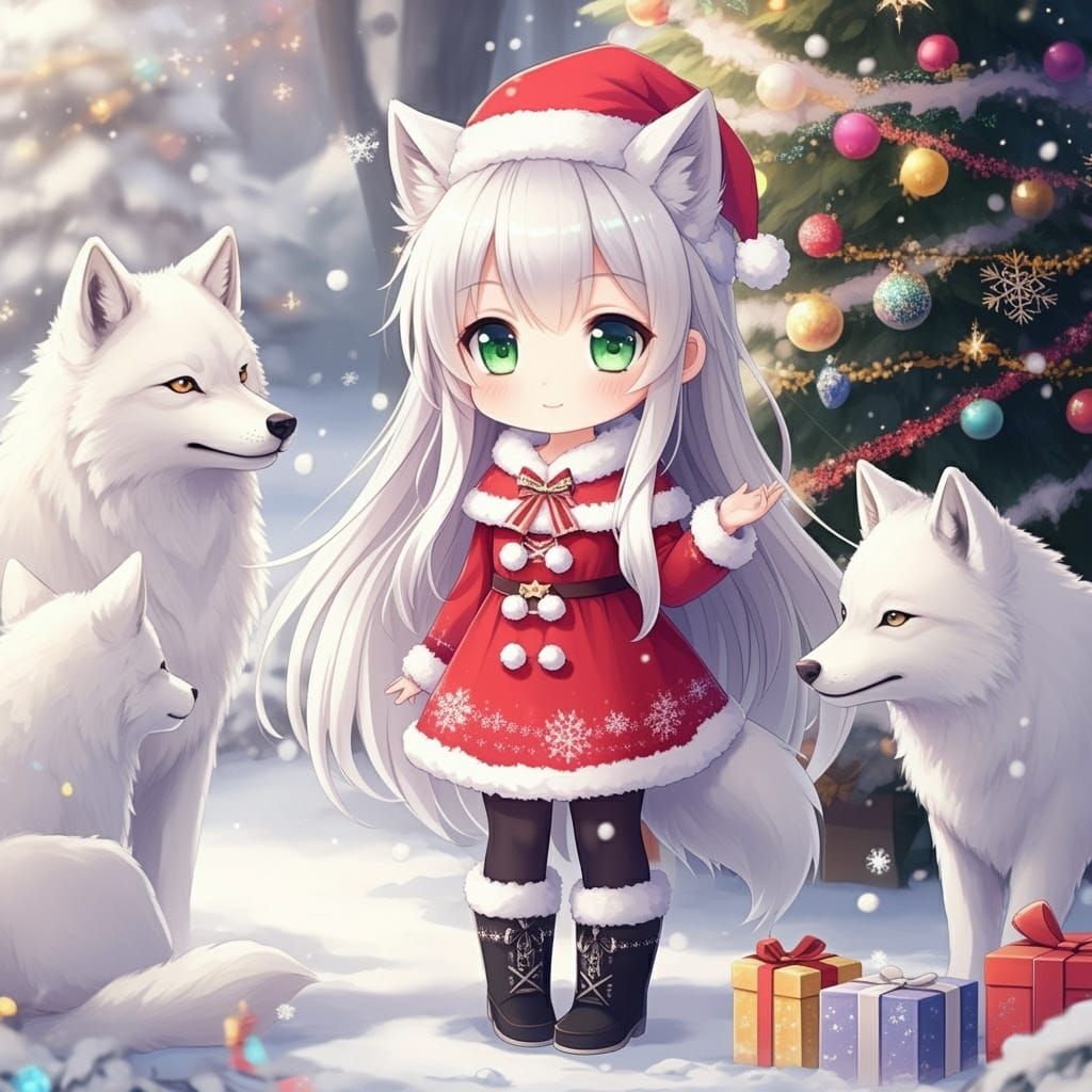 Christmas Wolfie and Pack