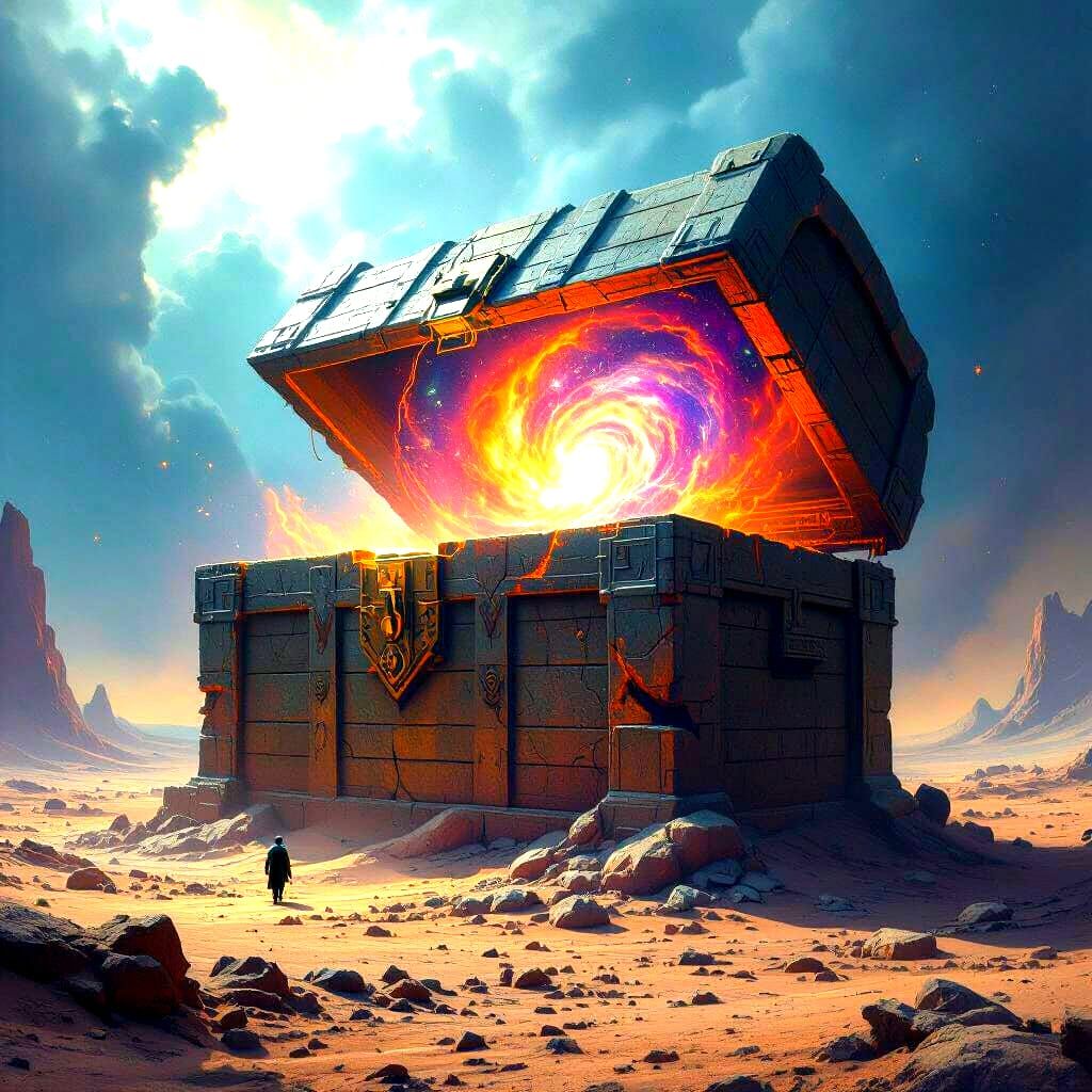 Cosmic Vortex Unleashed from Stone Chest