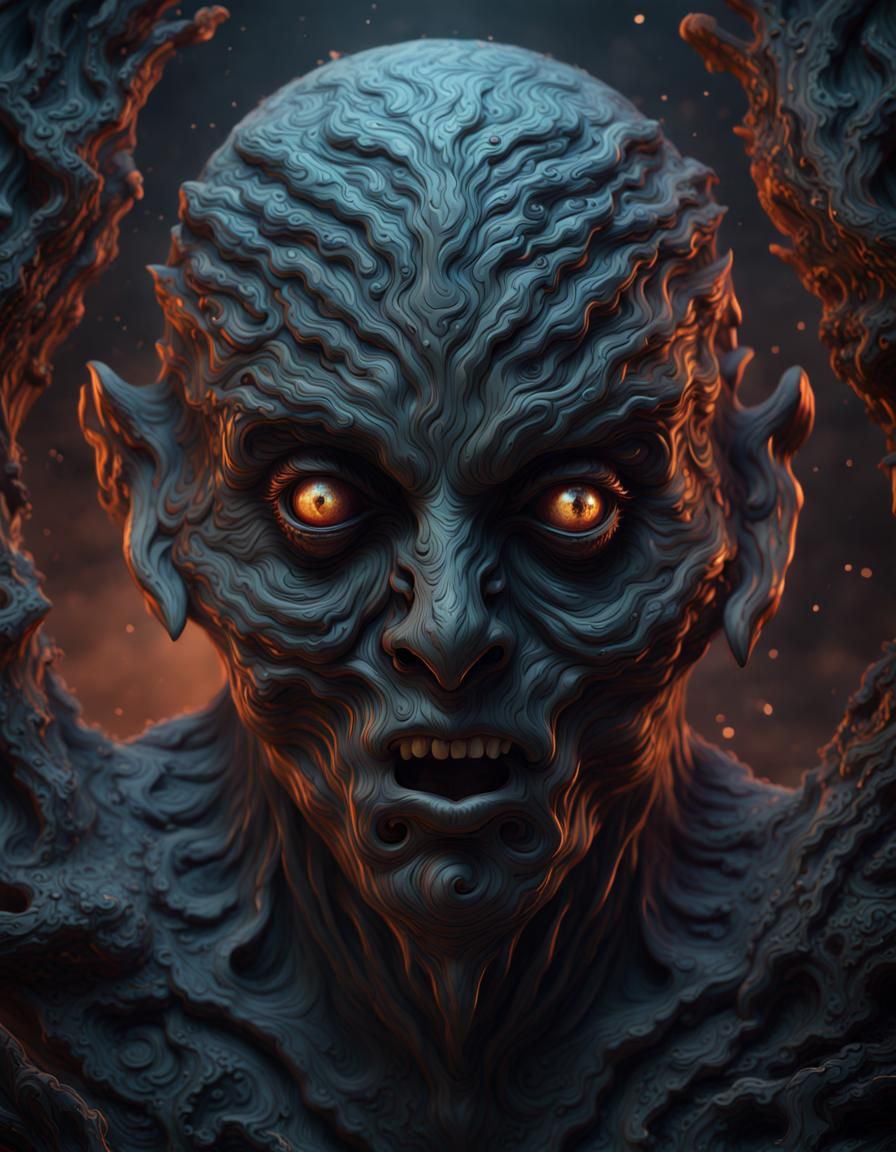 creepy face detailed matte painting, deep color, fantastical...