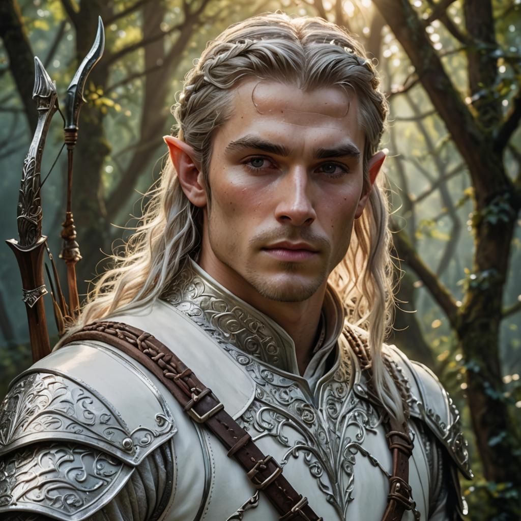 Hyperrealistic Elven Archer in 17th Century Armor
