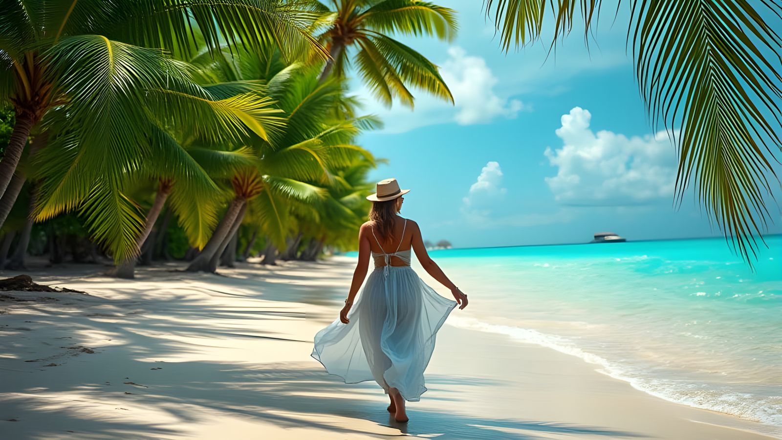 Tropical Beach with Glowing Turquoise Waters