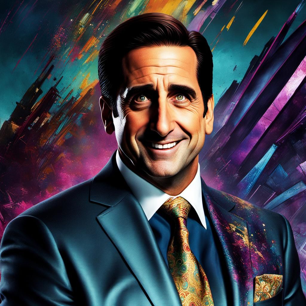 Michael Scott Portrait in Comic Book Art Style