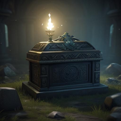 Enchanted Book in Tomb: 3D Cinematic Render
