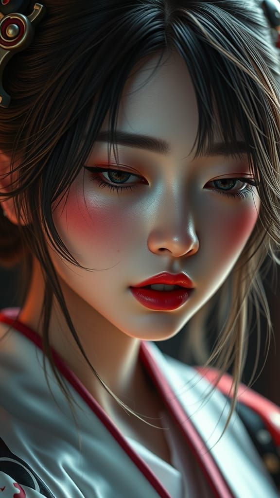 Hyperrealistic Portrait of Yae Miko from Genshin Impact