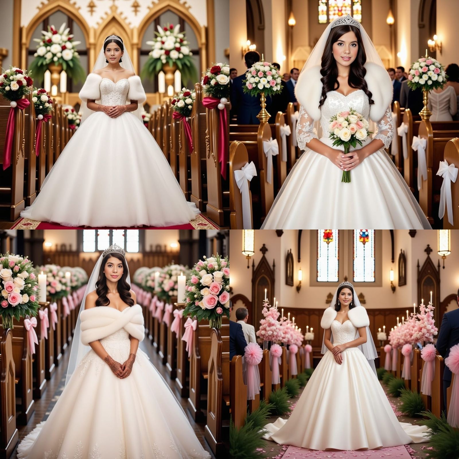 Elegant Bride in Ornate Gown: Digital Matte Painting