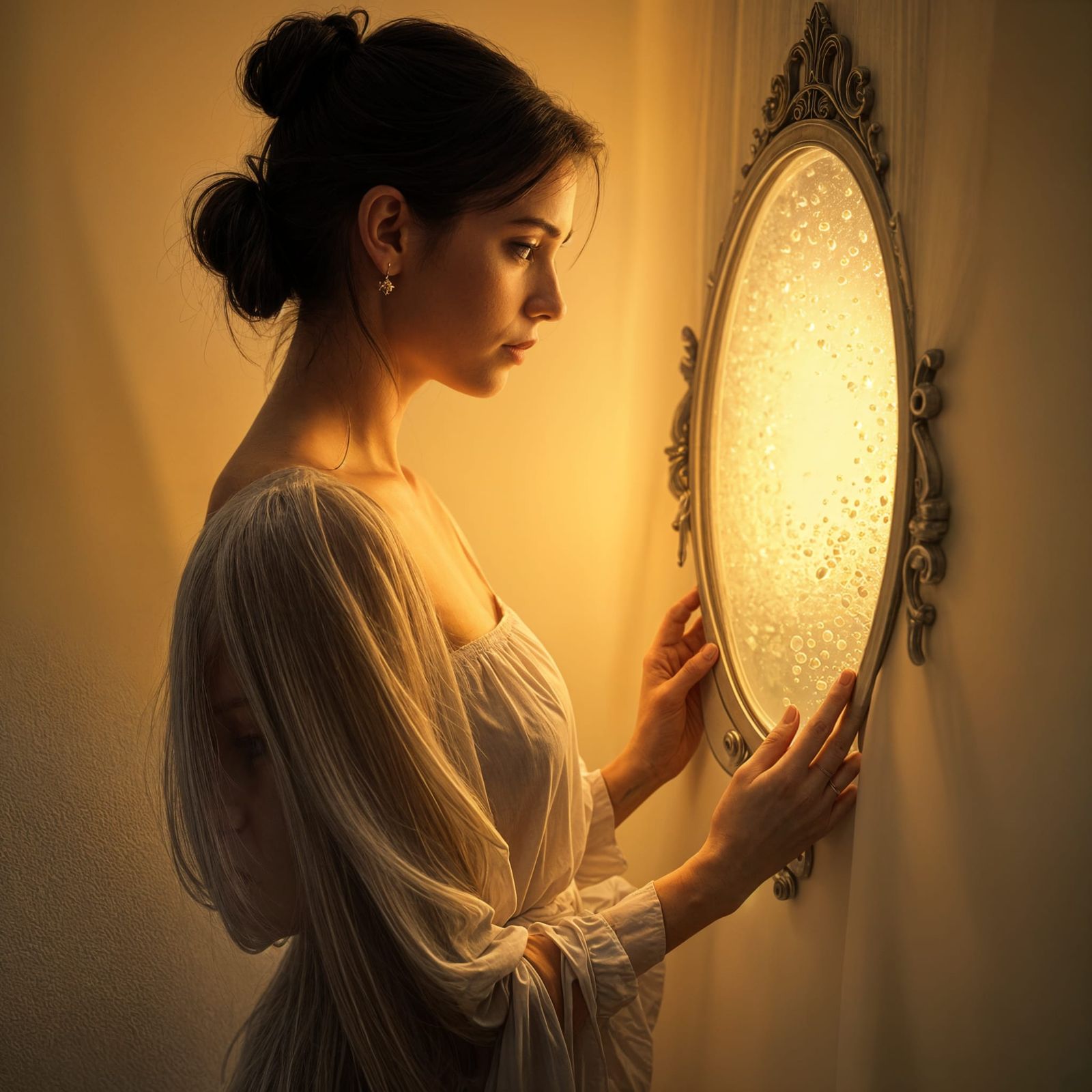 Dreamlike Woman Contemplates Inner World