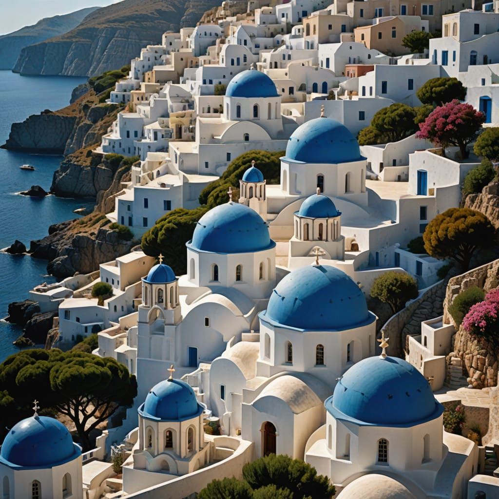 Greek Islands Paradise in Warm Golden Light