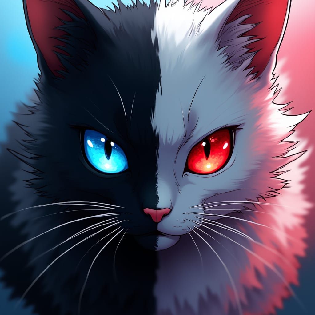 Feline Anime Masterpiece in Vibrant Studio Trigger Style