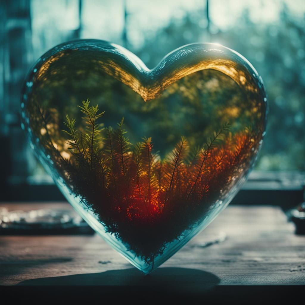 Glass Heart in Cinematic Style