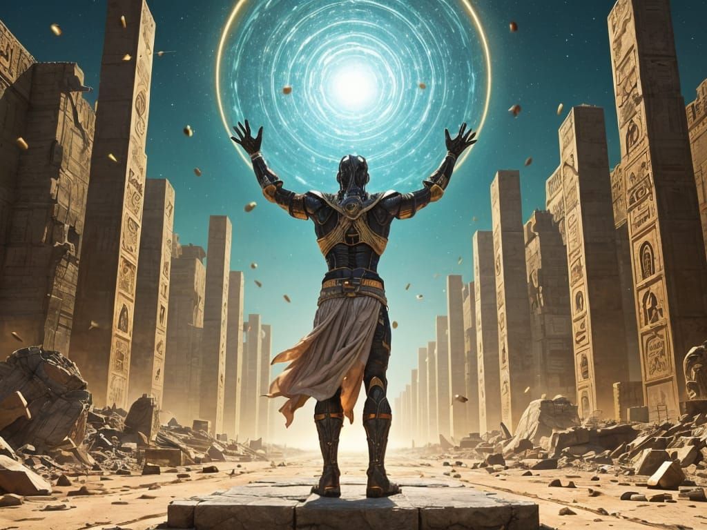 Apocalypse Opens Portal in Ruined City, Comic Book Style