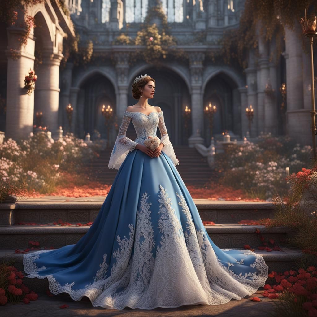 Princess Wedding Gown in Fantastical Deep Color
