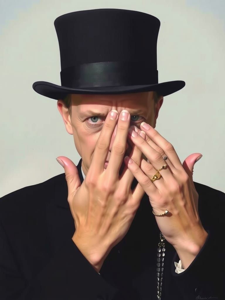 Surreal Fingernail Confrontation in Photorealistic Drip Styl...