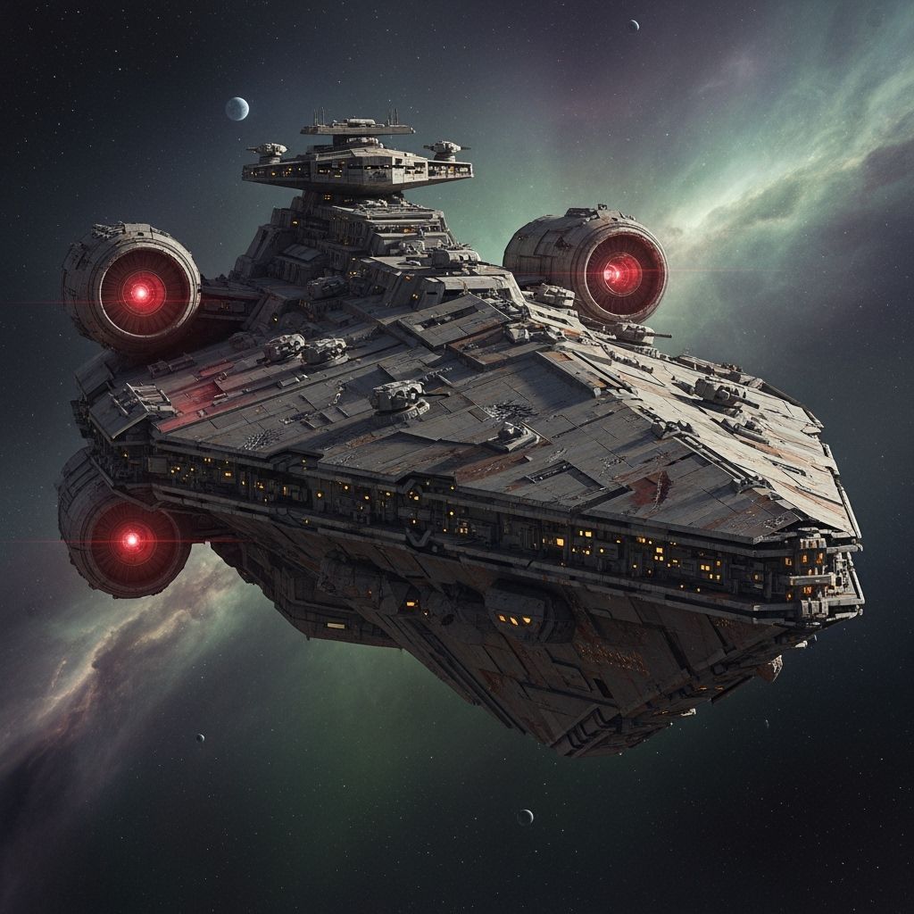 Grimdark Star Cruiser in a Nebula