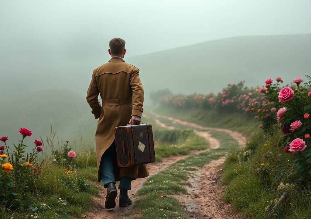 Mystical Traveler in English Countryside