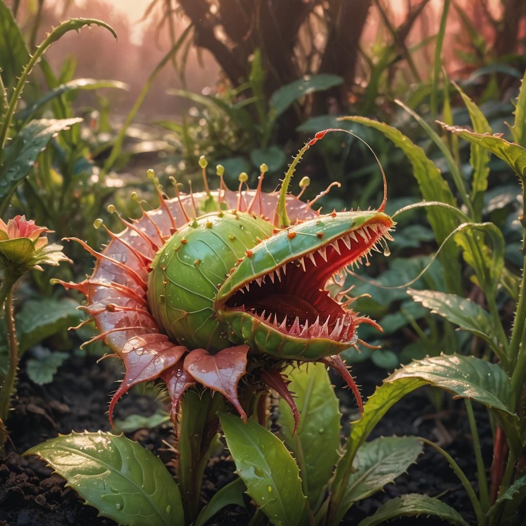 Bioluminescent Martian Flytrap Concept Art