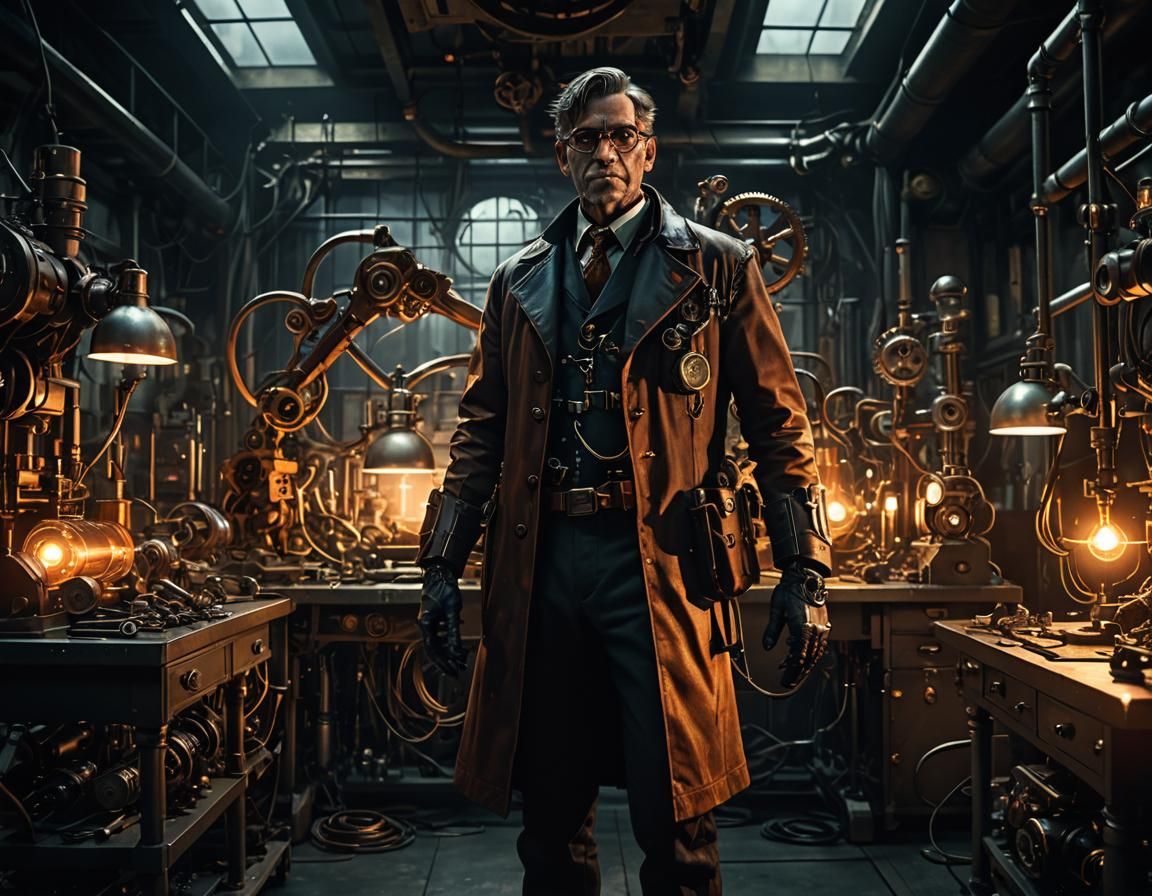 Dr. Otto Octavius Concept Art in Steampunk Style