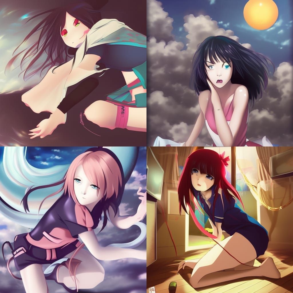 Girl Crawling Out of Television: Anime Style