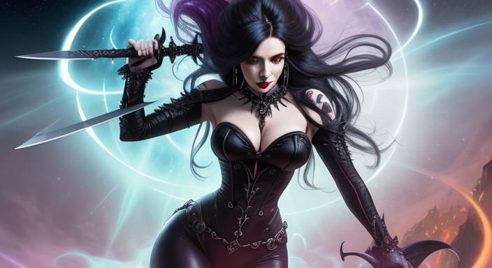 Punk Rock Vampire Dreamscape in Surrealist Style