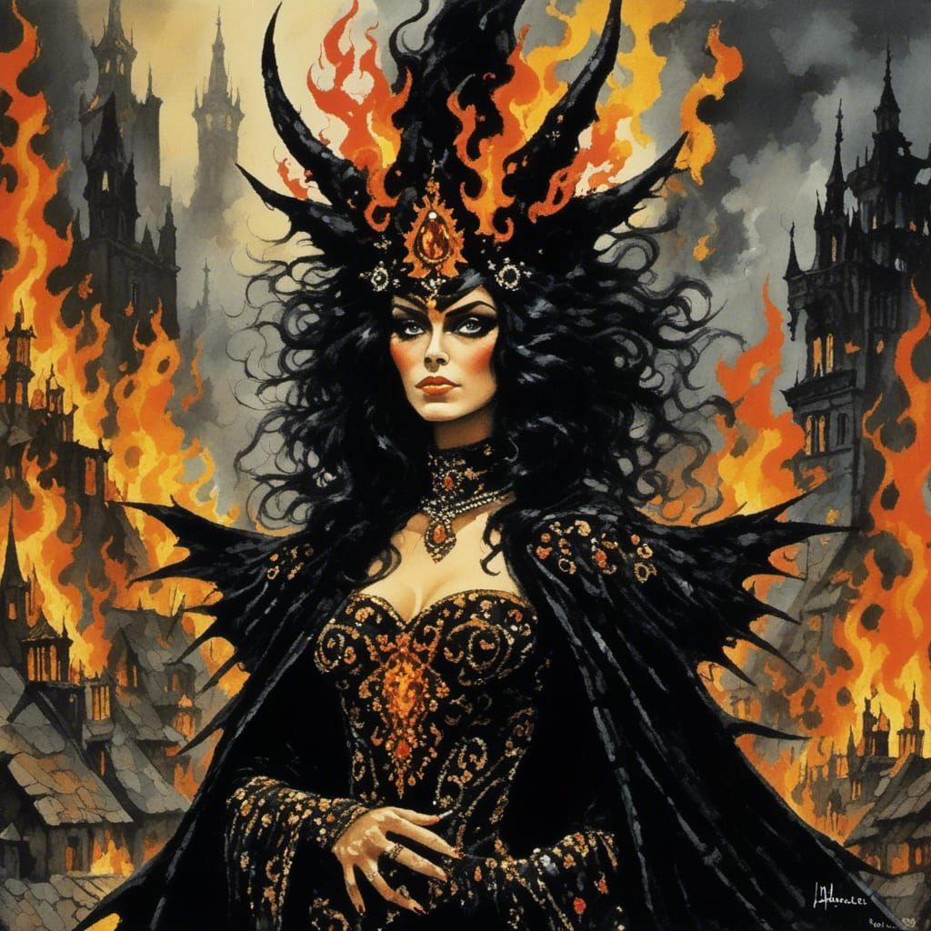 Enchanting Feline Folk in Witching Hour Scene