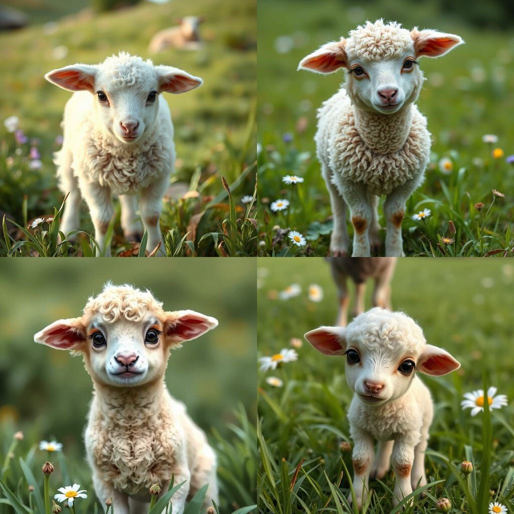 Extremely Nervous Lamb with Anxious Expression
