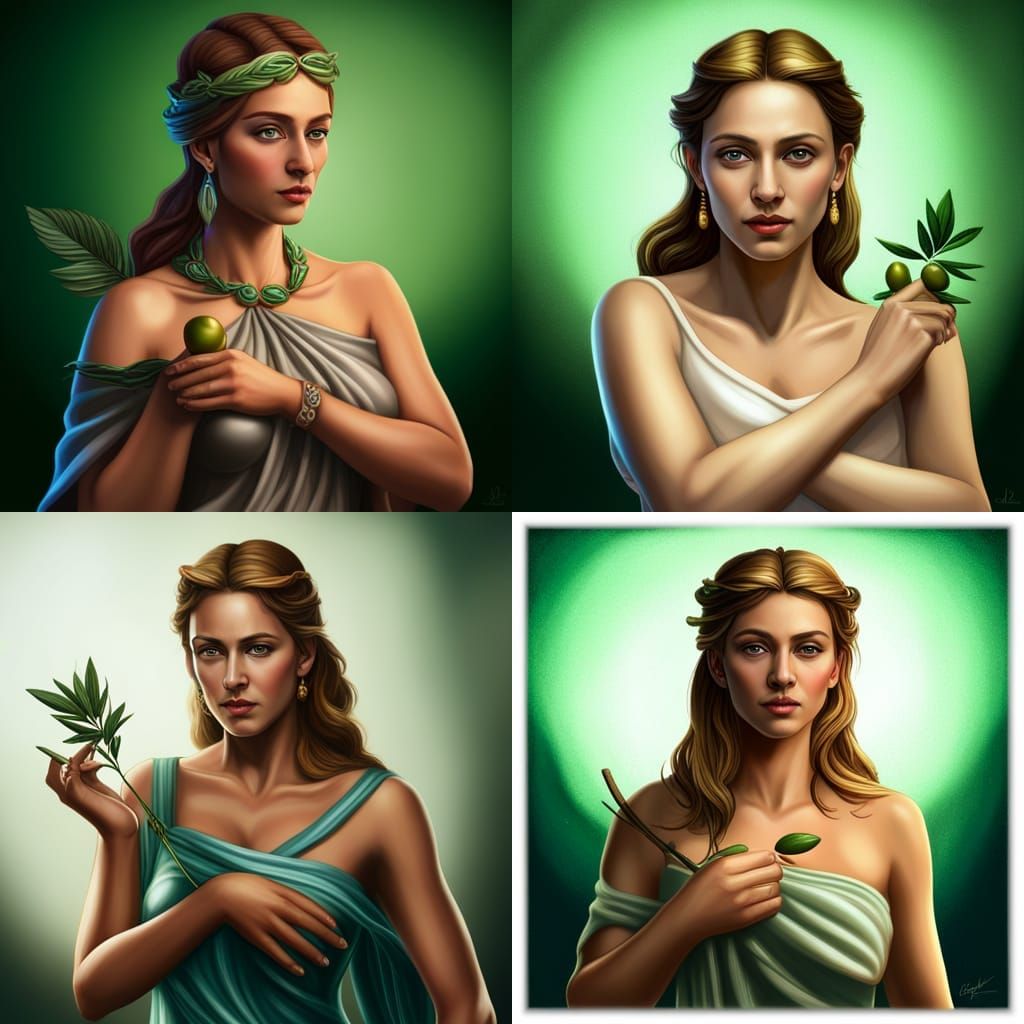 Eirene, Greek Goddess of Peace, as Oil Portrait