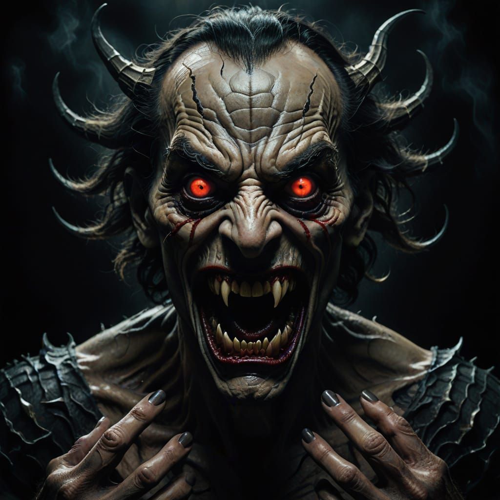 Creepy Man with Claws: A Surreal Portrait