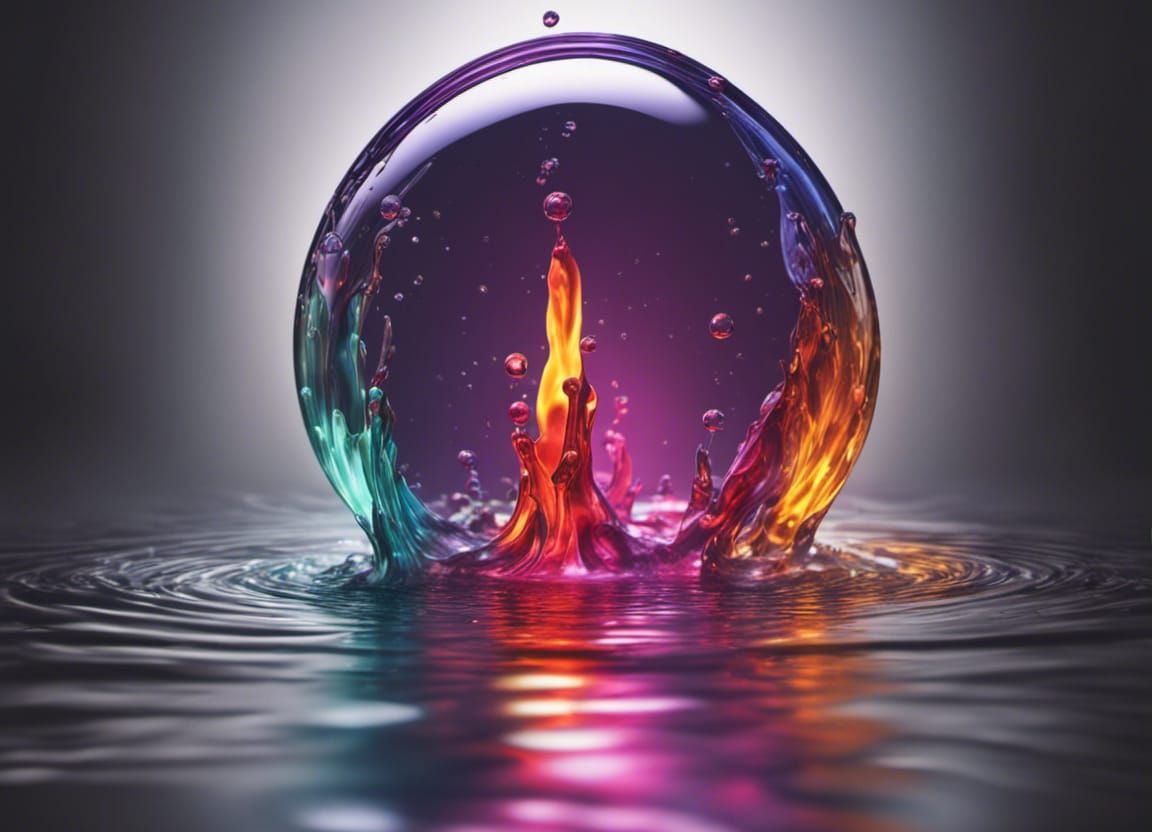 Water Drop with Colorful Shockwave in Cel-Shaded Style
