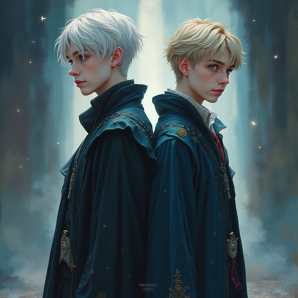 Draco and Harry: Dreamy Watercolor Digital Painting