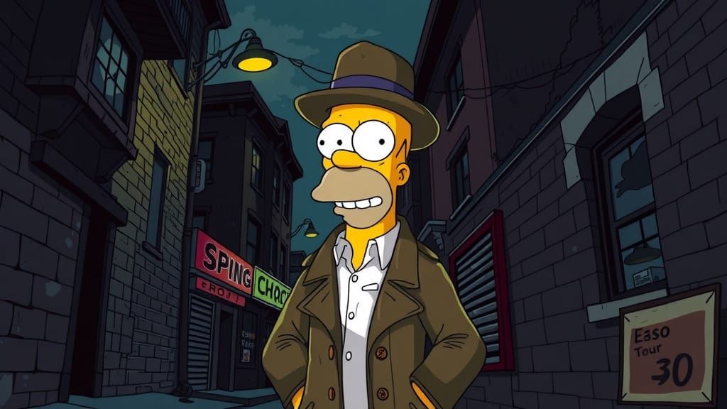Gritty Springfield Noir: A Dark Homer Simpson