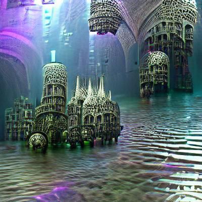 Gothic Underwater City Mandelbulber 3D Fractal