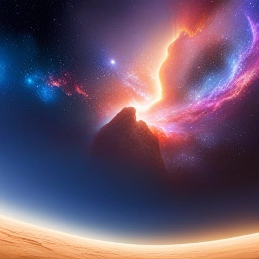 Galactic Adventure Matte Painting in Deep Color