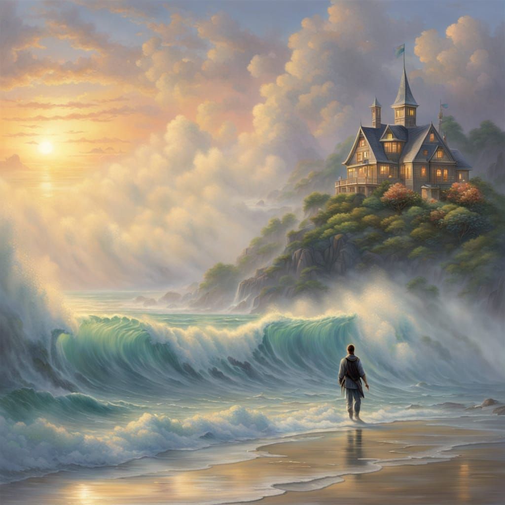 Ethereal Water Man Emerges from Oceanic Depths