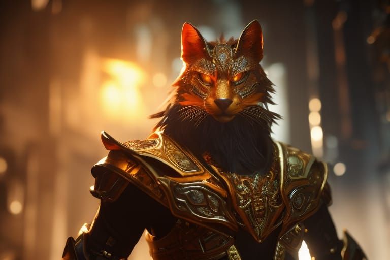 Alien Cat Humanoid in Fantasy Photoshoot