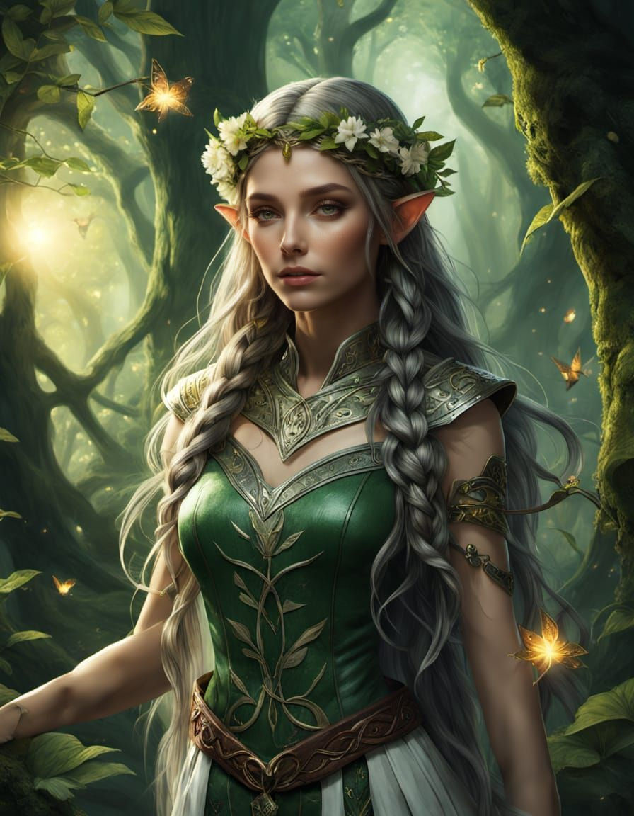 Forest Elf in Ancient Woodland: Fantasy Realism