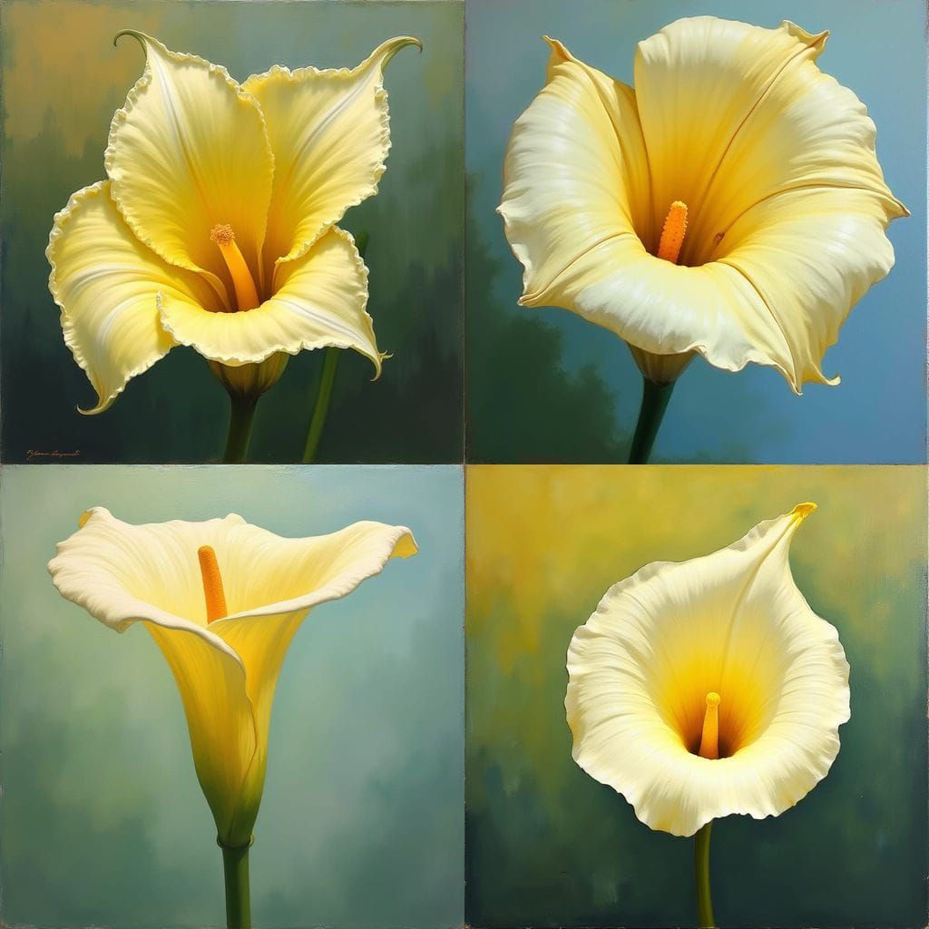 Surreal Floral Bloom in Oil Painting Style