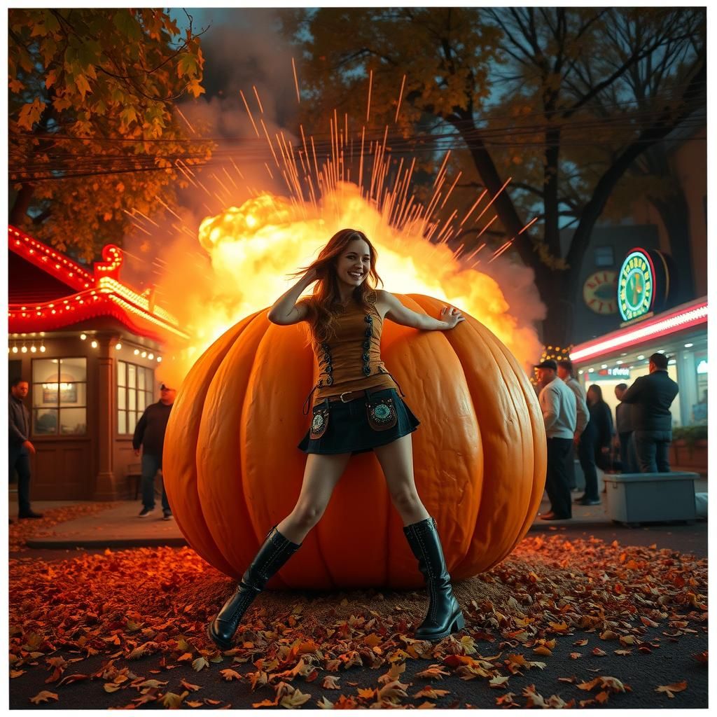 Ohio Woman's Pumpkin Explosion: Whimsical Celebration