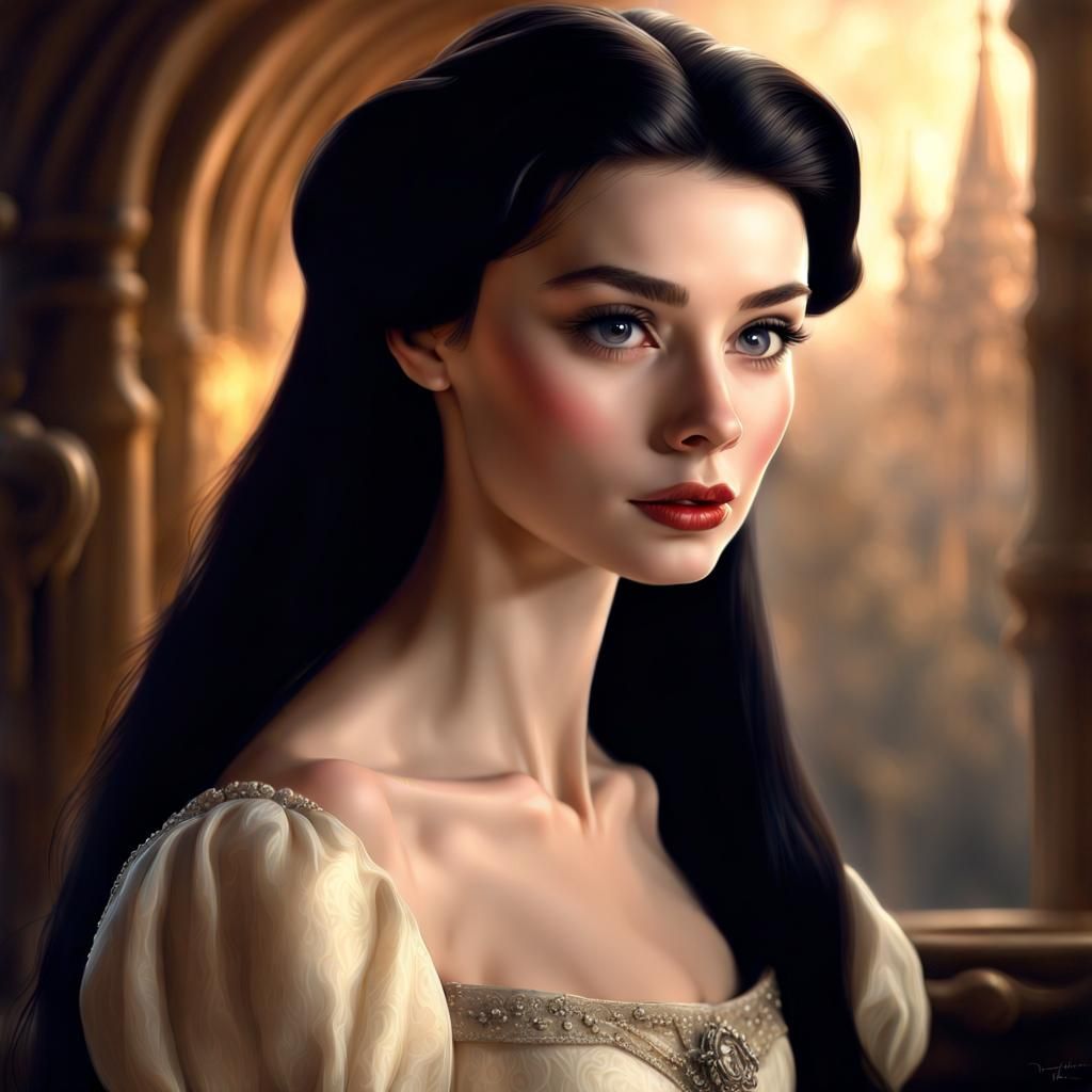 Ethereal Princess with Audrey Hepburn Features in 3D