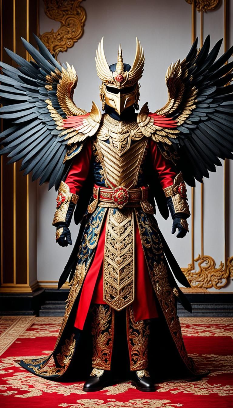 Garuda-Inspired Metal Hero in Golden Armor