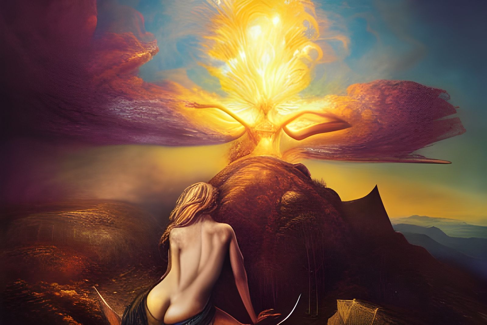 Mountain Goddess Burning with Silver Flame