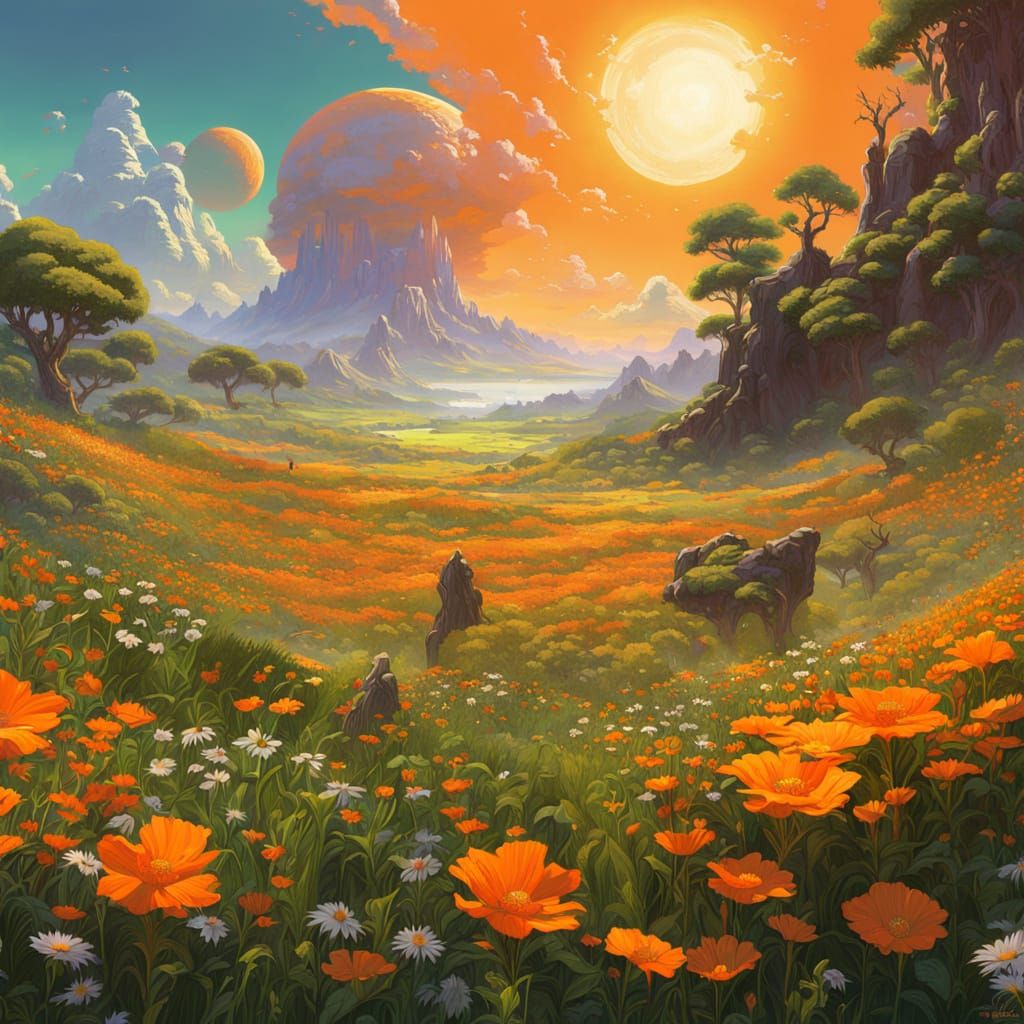 Vibrant Floral Masterpiece in Expressive Brushwork