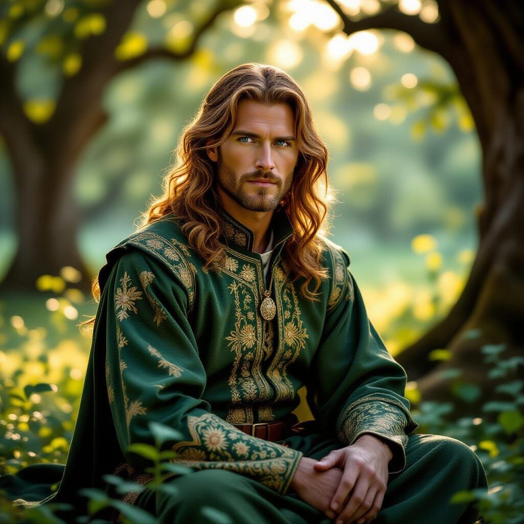 Nobleman in Forest Clearing, Natural Light Photography