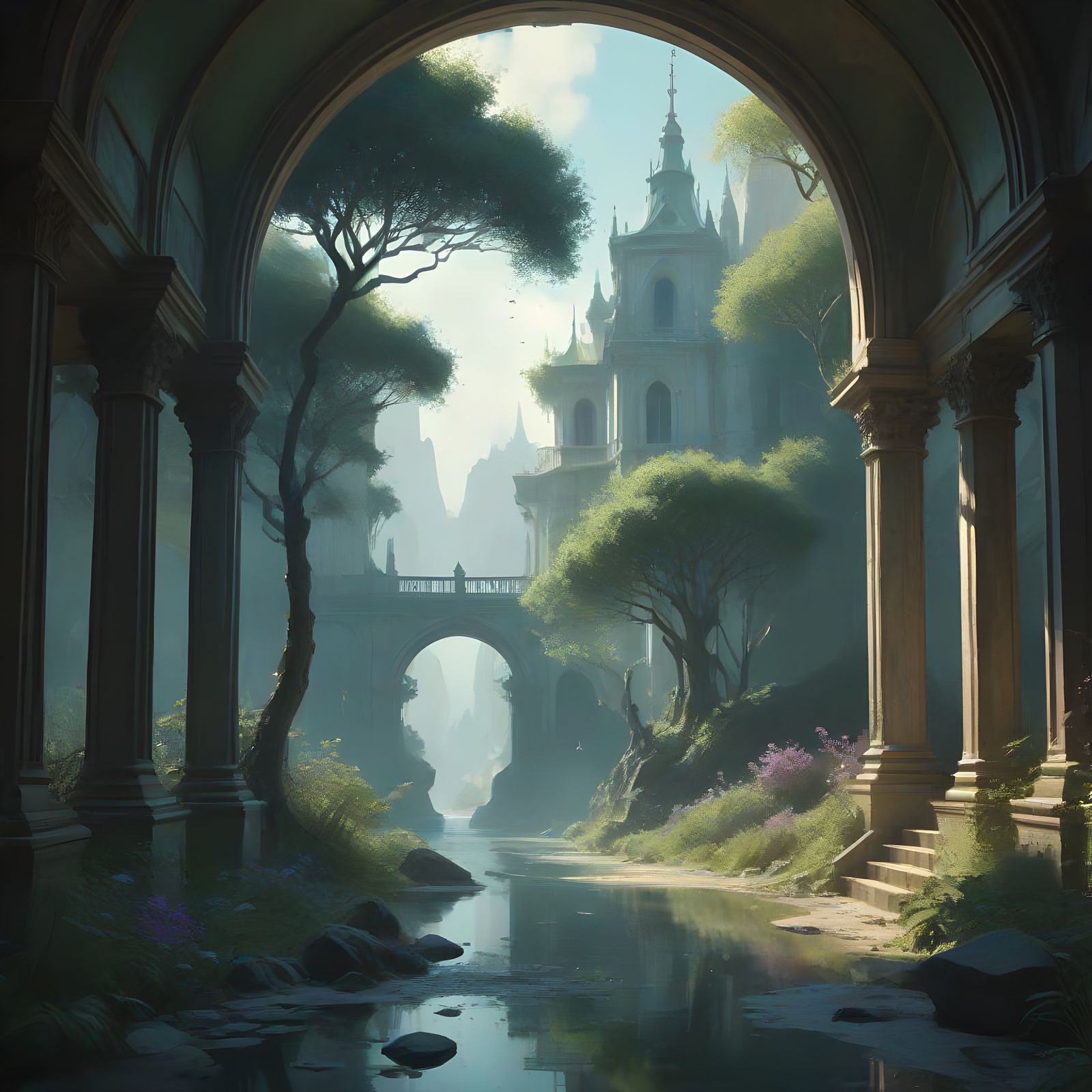Create an image using impressionist technique, where soft pa...