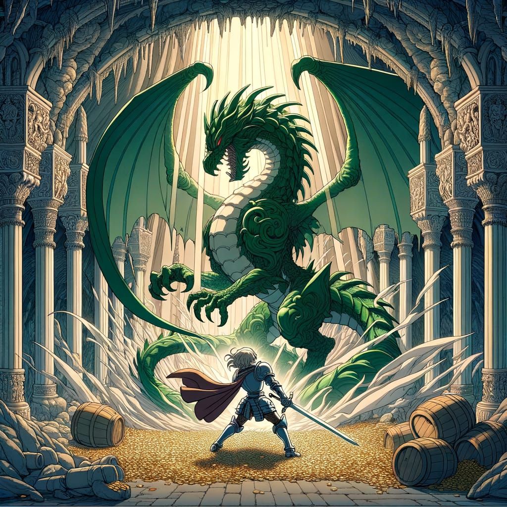 St George and the Dragon in Manga Style