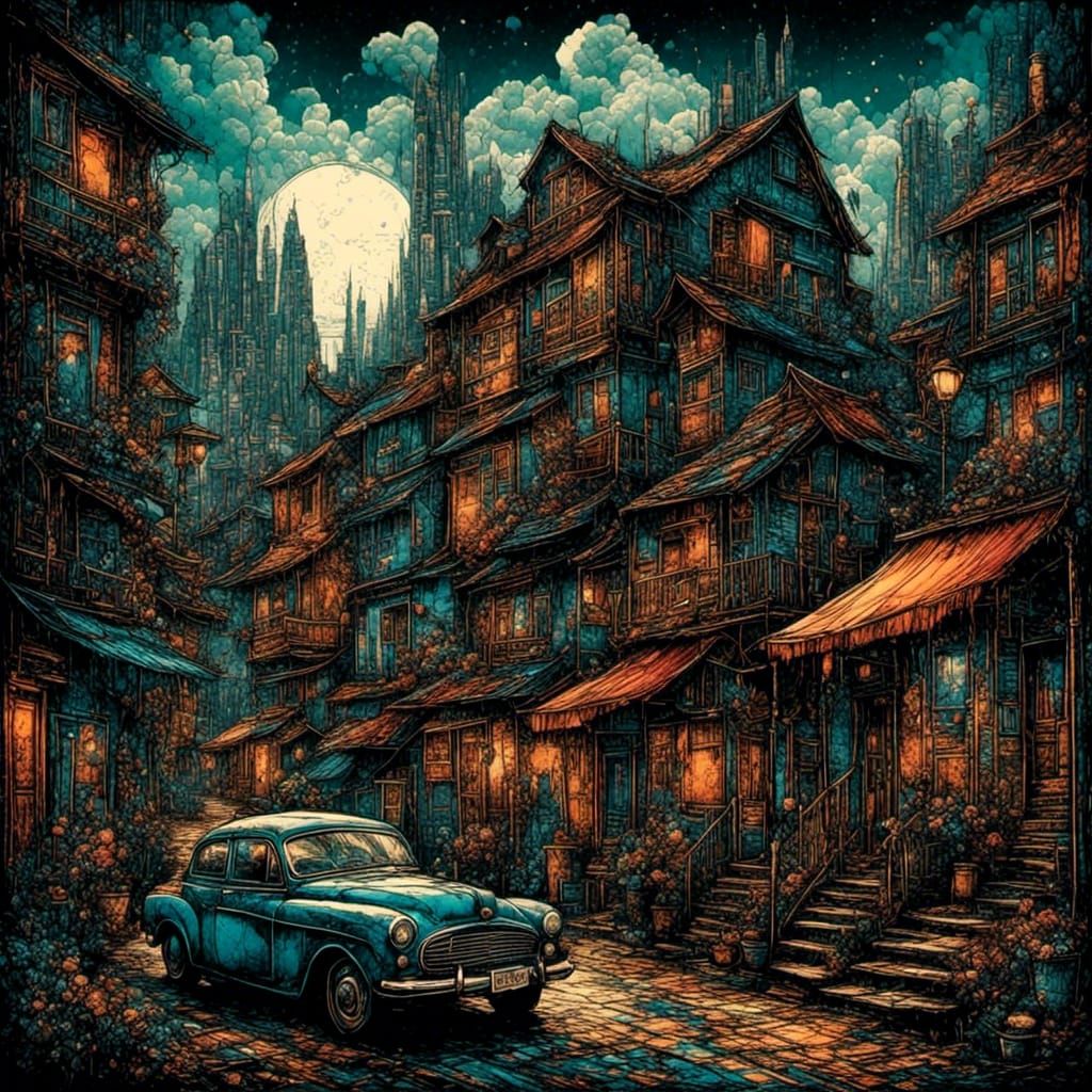 Neon Grunge Figure with Scratched Texture