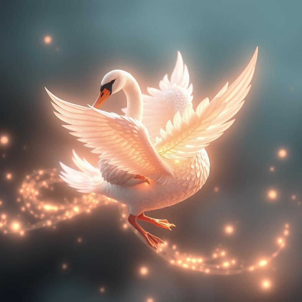 This mystical patronus takes the form of a swan. It leaves streaks of light when it moves.