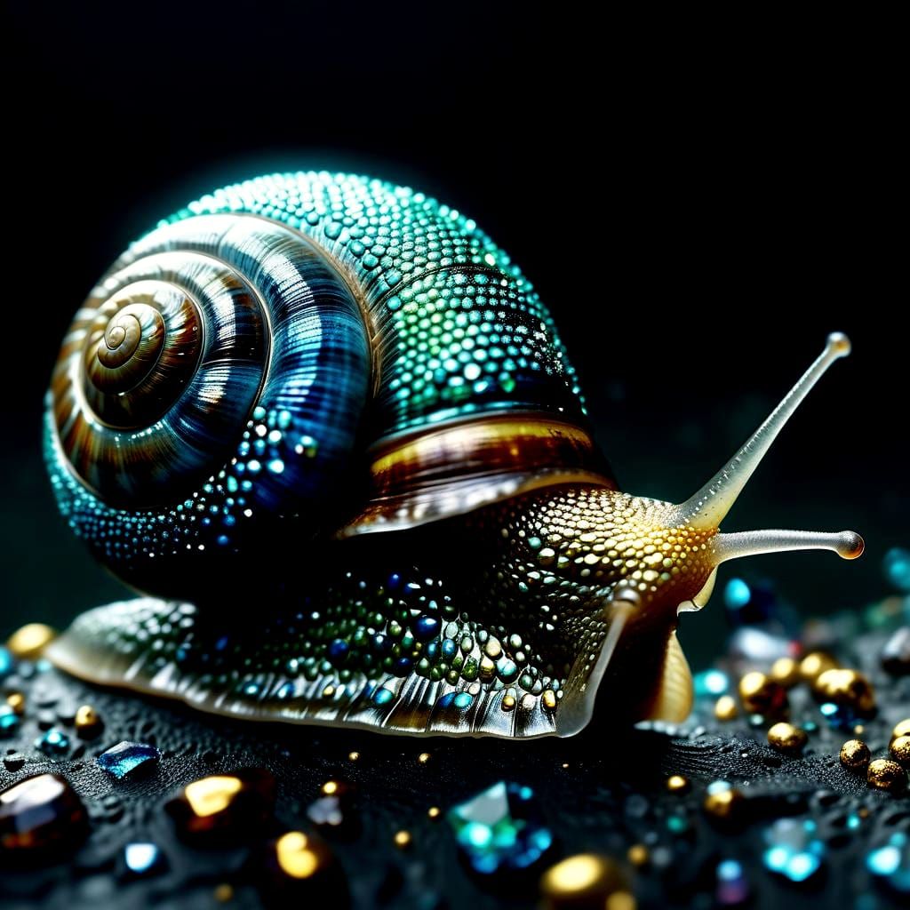 Jewel Encrusted Snail in Hyperrealistic 3D